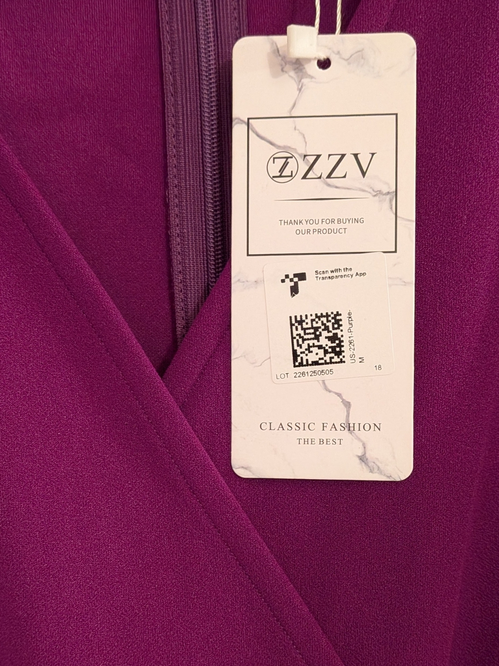 ZZV Women’s Purple Wrap Maxi Dress Size M Ruffle Sleeve V Neck New With Tags - Picture 3 of 5